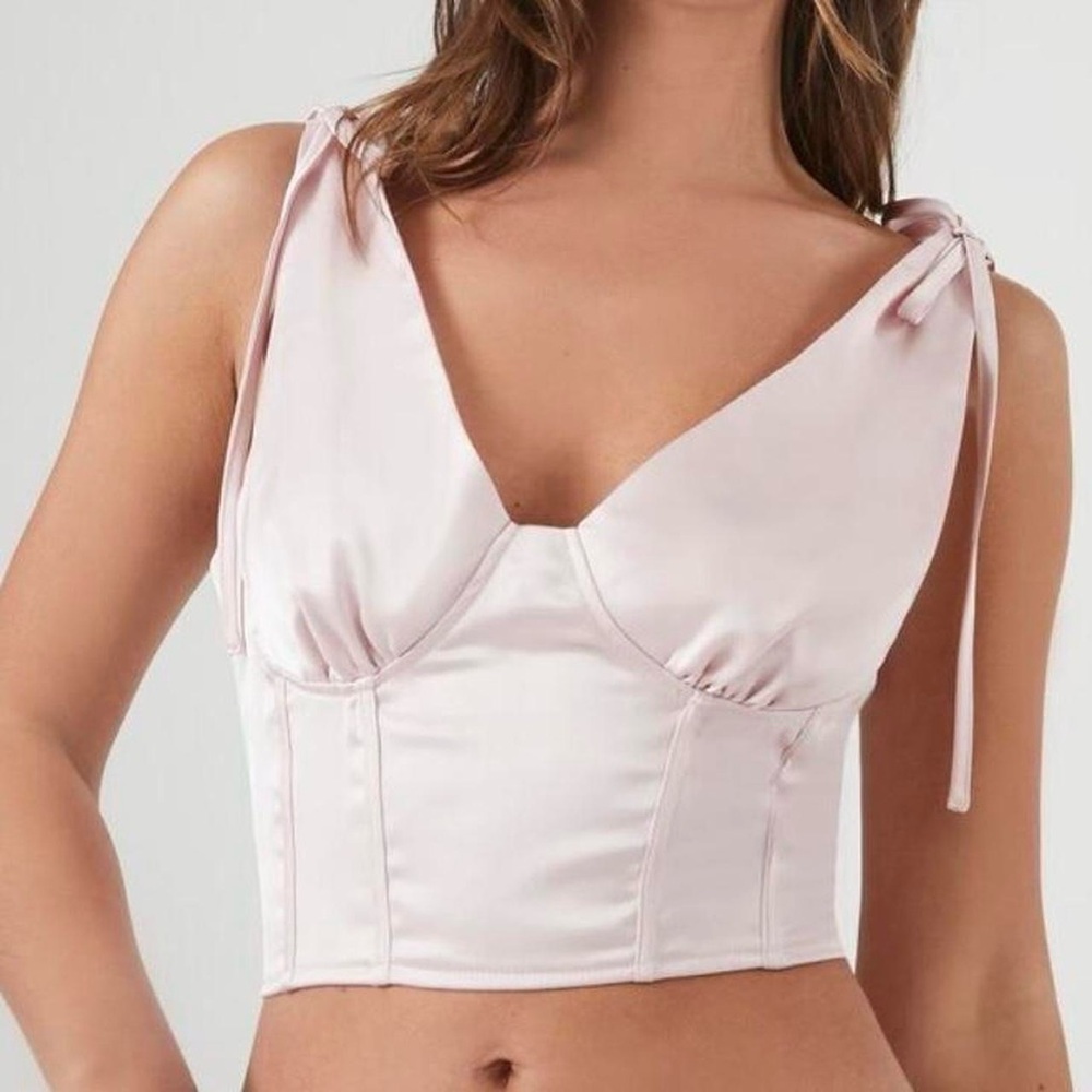Light pink satin corset top from forever 21